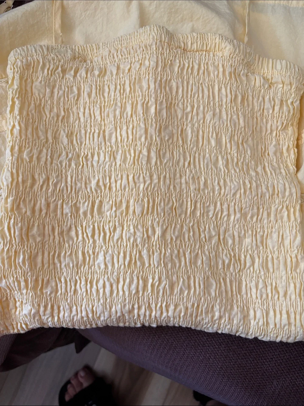 Yellow Smocked Ruffle Kids Dress